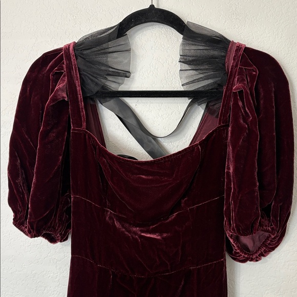 Reformation Burgundy Velvet Midi Dress - Picture 5 of 10